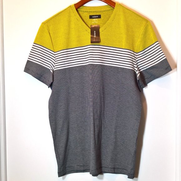 Alfani NWT Bold Vneck Shirt with Stretch - Picture 1 of 4